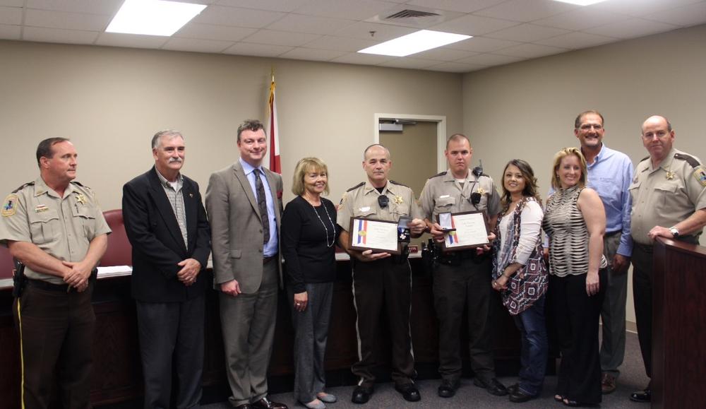 Deputies Jeremy Stepps and David Kirk with their Life-Saving awards